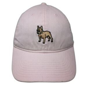 Dog Limited Baseball Cap Pink One Size French Bulldog Embroidery Slideback Hat